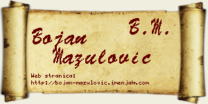 Bojan Mazulović vizit kartica